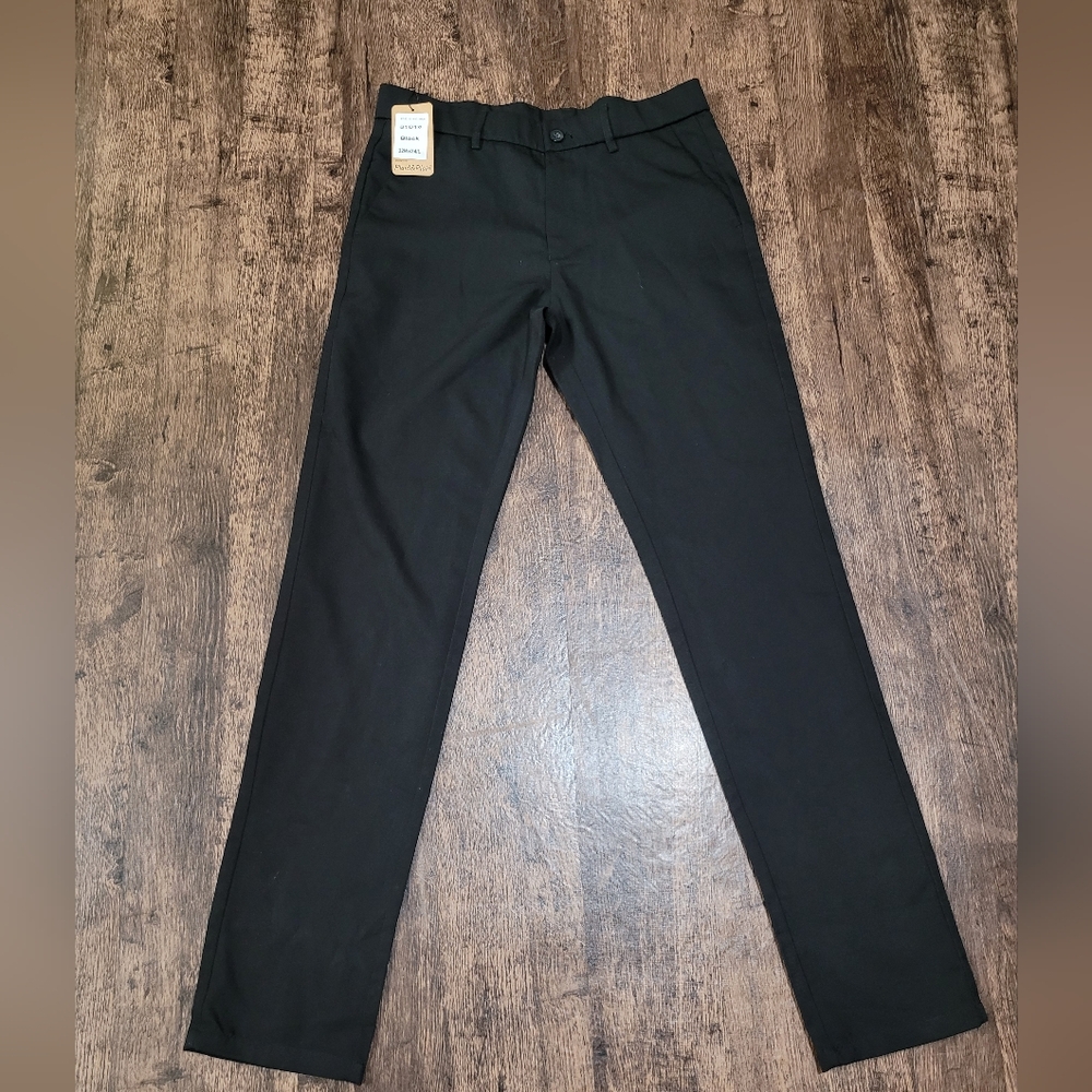 Plaid & Plain Men's Slim Fit 32Wx34L Dress Pants